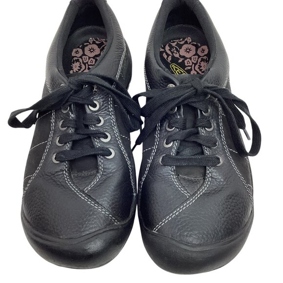 Keen Presidio Womens 8.5 Leather Lace-Up Black Loafers - Picture 6 of 12